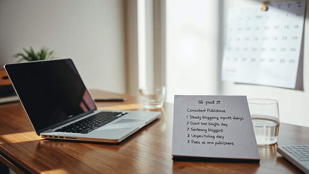 publish 16 posts monthly cadence